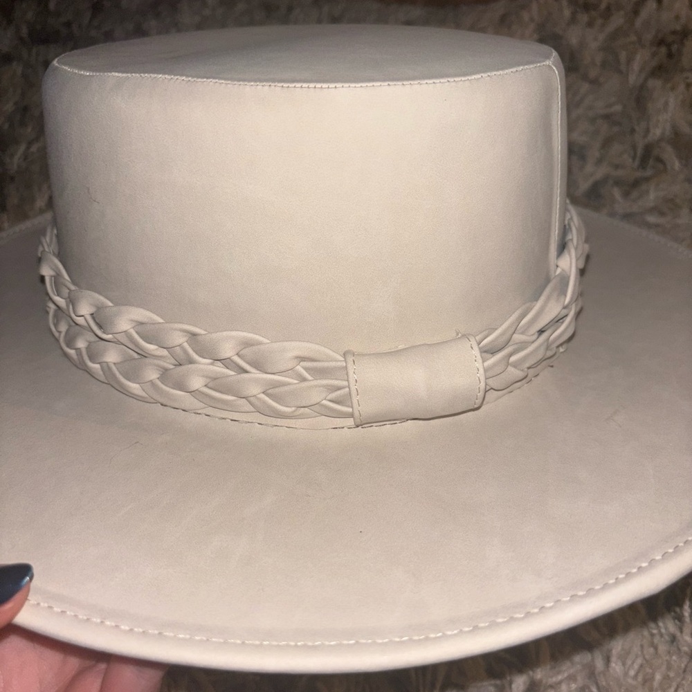 Suede Southwestern Style Hat with Braided Band